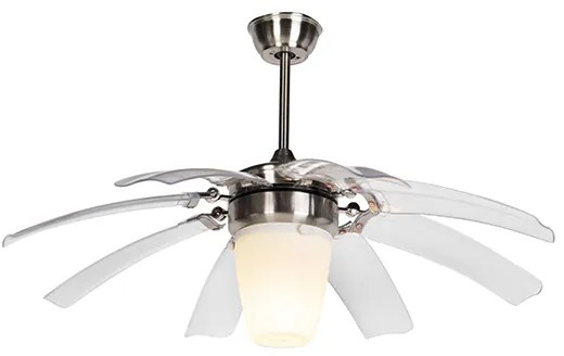 Ventilador de teto prata com controle remoto - Wings 42 steel Moderno,Industrial,Design