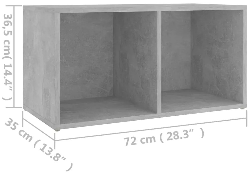 Móvel de TV 72x35x36,5 cm contraplacado cinzento cimento