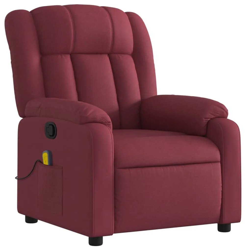 Poltrona de massagens reclinável tecido vermelho tinto