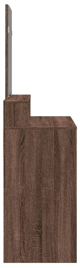 Toucador com espelho 80x41x144,5 cm carvalho castanho