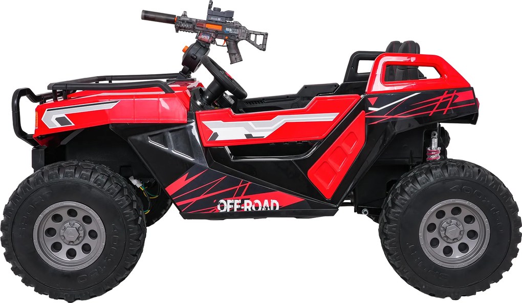 Buggy elétrico para Crianças 3 a 9 anos 24V, 2 lugares Rodas de espuma EVA, PROSPECTOR 4x4 STRONG Vermelho