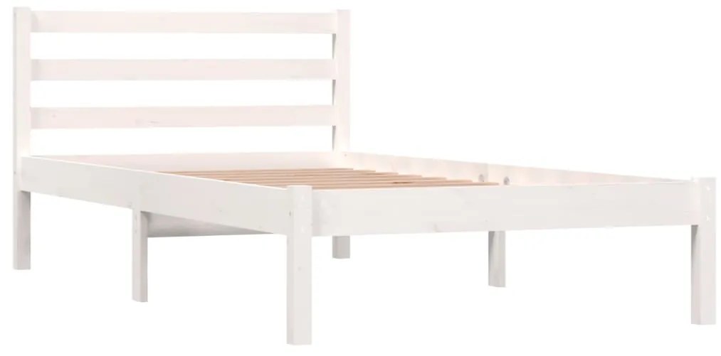 Estrutura de cama solteiro 90x190 cm pinho maciço branco