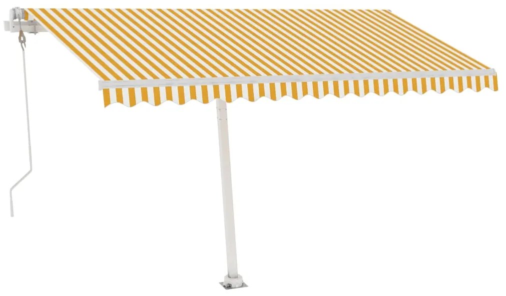 Toldo automático independente 400x350 cm amarelo e branco