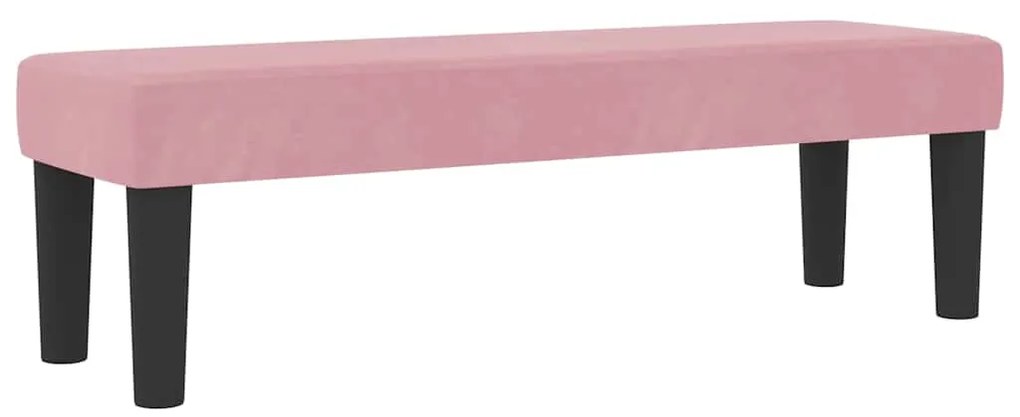 Cama Box Spring com Colchão e Banco Rosa 140x200 cm Veludo