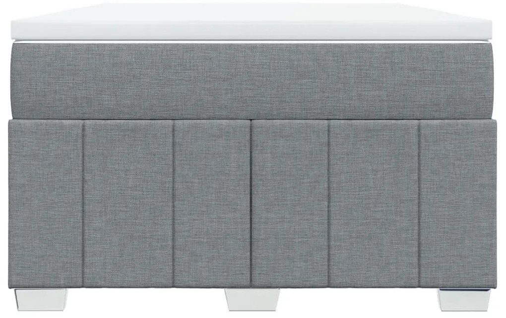 Cama boxspring com colchão 120x190 cm tecido cinzento-claro