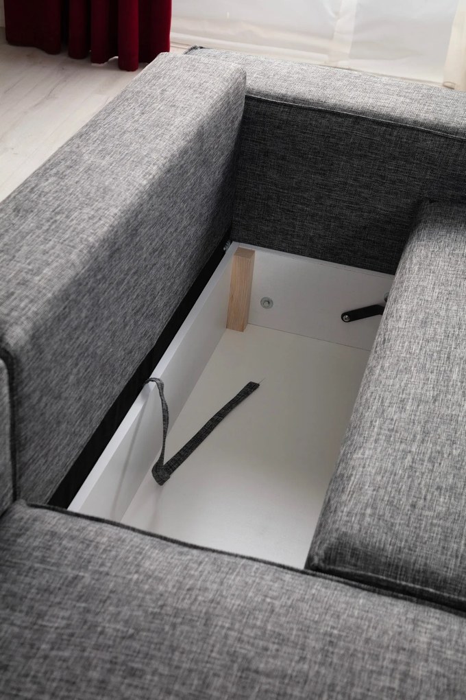 Sofá-Cama de Canto Pırlo – Cinzento Escuro – 260x78x170 cm