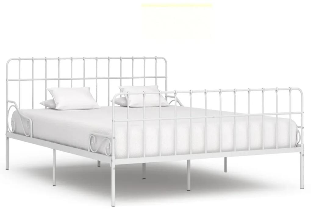 284606 vidaXL Estrutura de cama com estrado de ripas 180x200 cm metal branco