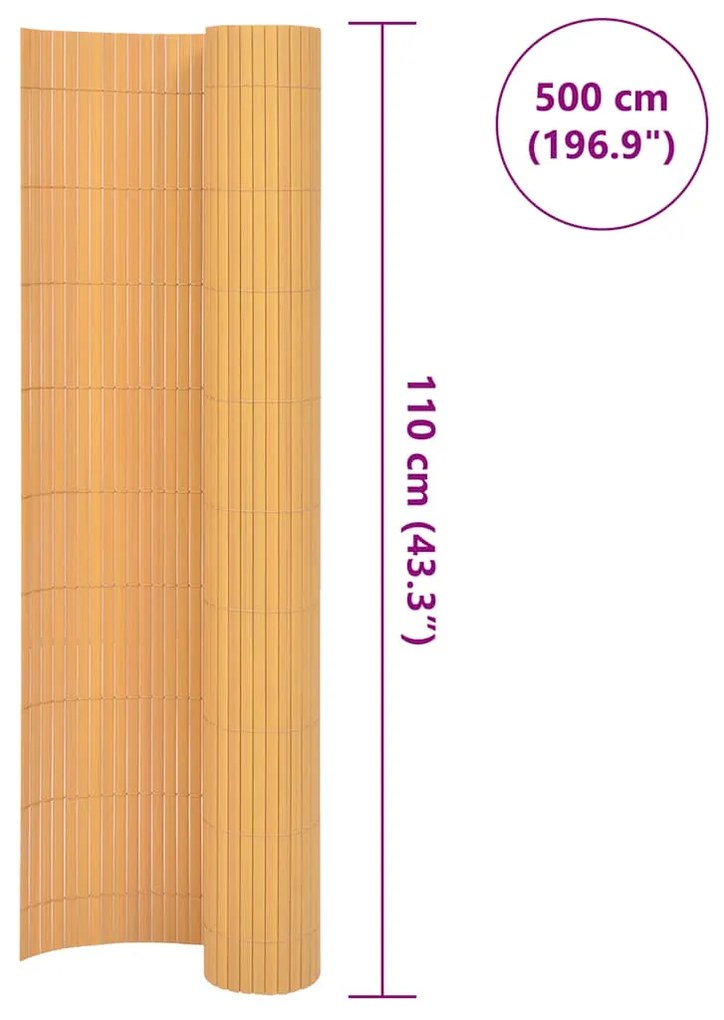 Cerca de jardim dupla face 110x500 cm amarelo