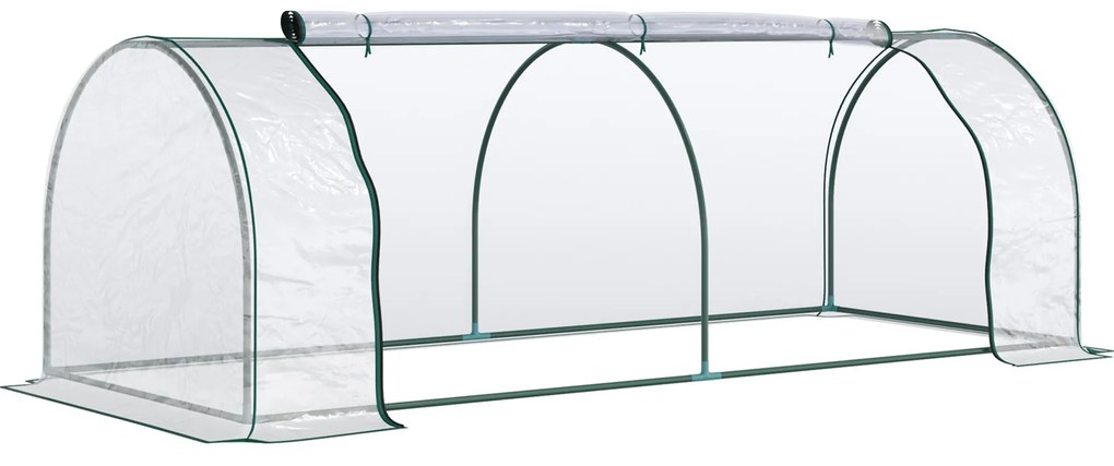 Outsunny Estufa transparente para jardim ou terraço para cultivo de plantas e flores com porta zip 250x100x80cm PVC | Aosom Portugal