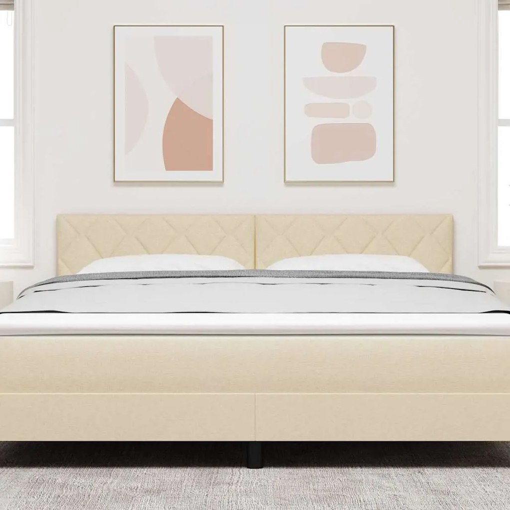 Cabeceira Design Blocos de Diamante Creme 180 cm em tecido