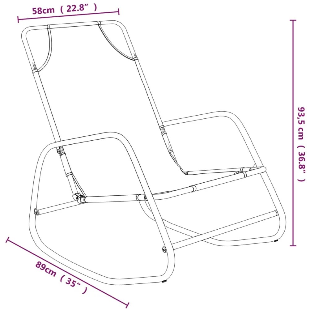 Espreguiçadeiras baloiço 2 pcs aço e textilene cinzento