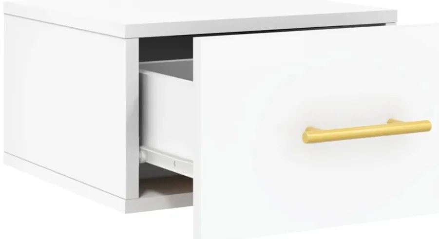 Mesa de cabeceira montagem na parede 35x35x20 cm branco