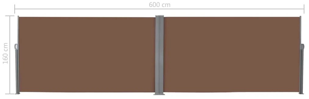Toldo lateral retrátil 160x600 cm castanho