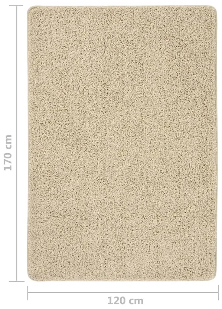 Tapete shaggy 120x170 cm antiderrapante cor creme