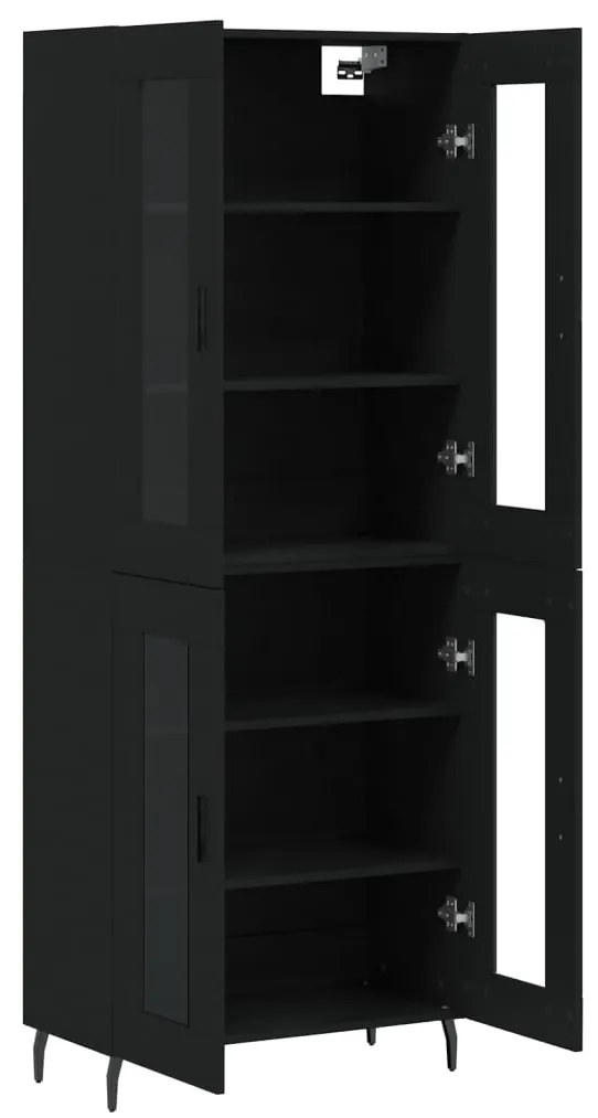 Armário alto 69,5x34x180 cm derivados de madeira preto
