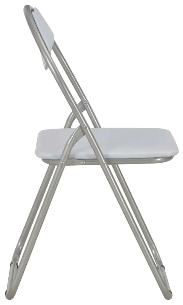 Cadeiras de jantar dobráveis 4 pcs couro artificial branco