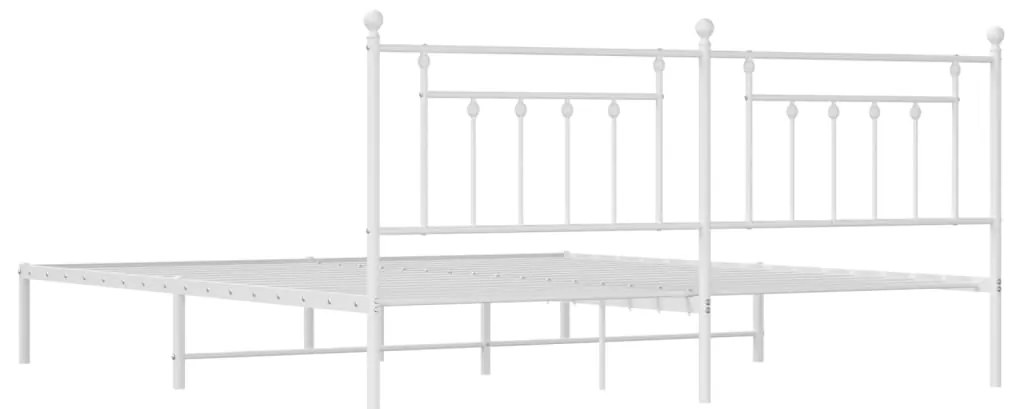 Estrutura de cama com cabeceira 200x200 cm metal branco