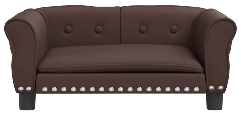 Cama para cães 70x45x30 cm couro artificial castanho