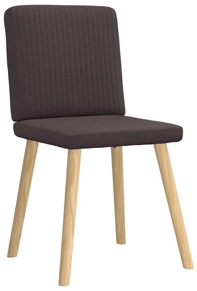 Cadeiras de jantar 6 pcs tecido castanho-escuro