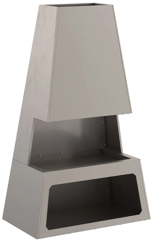 Fogão a lenha vidaXL com armazenamento de toras 60x35x100 cm em aço re