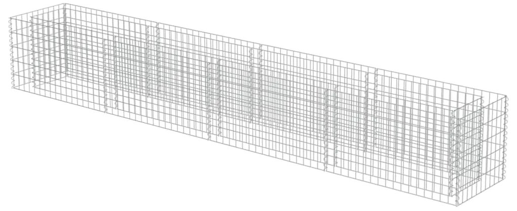 Canteiro elevado/cesto gabião 360x50x50 cm aço galvanizado