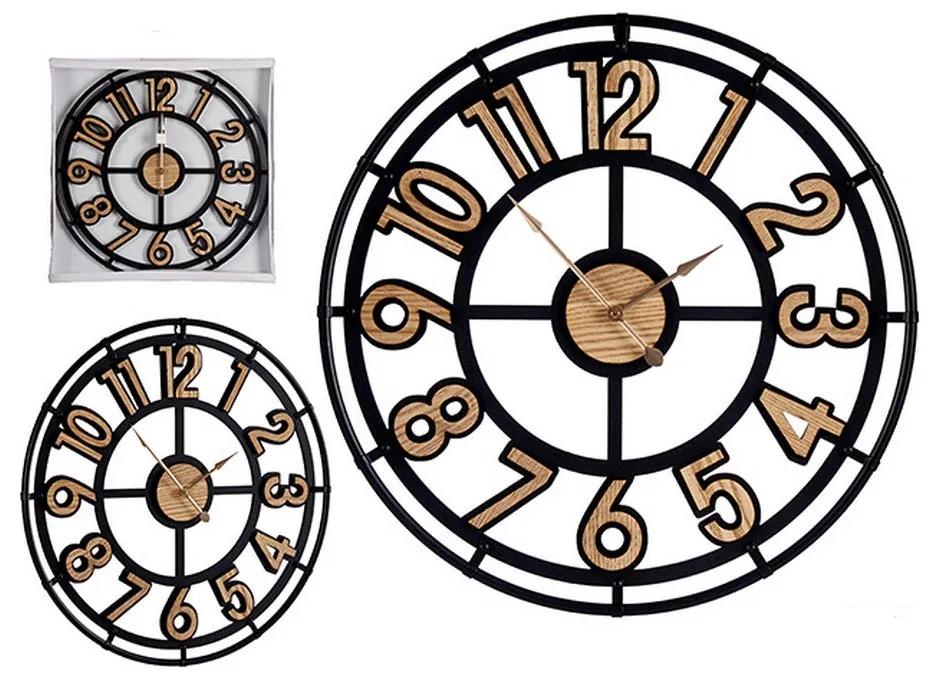 Relógio de Parede Castanho Preto Metal MDF (60 x 4 x 60 cm)