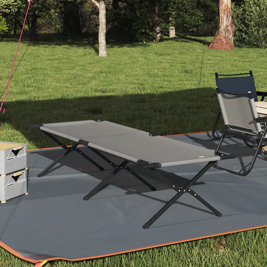 vidaXL Cama de Sol Dobrável com Bolsa de Transporte Cinza 600D Tecido Oxford