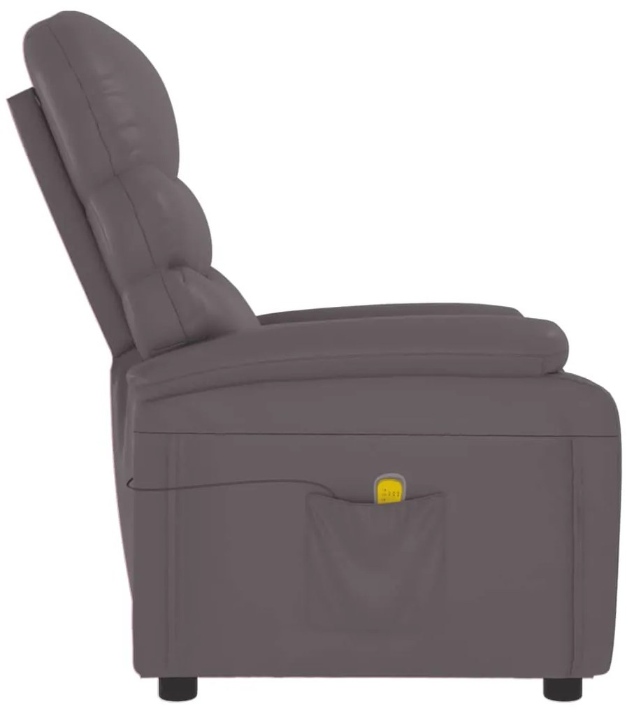 Cadeira de massagens couro artificial cinzento