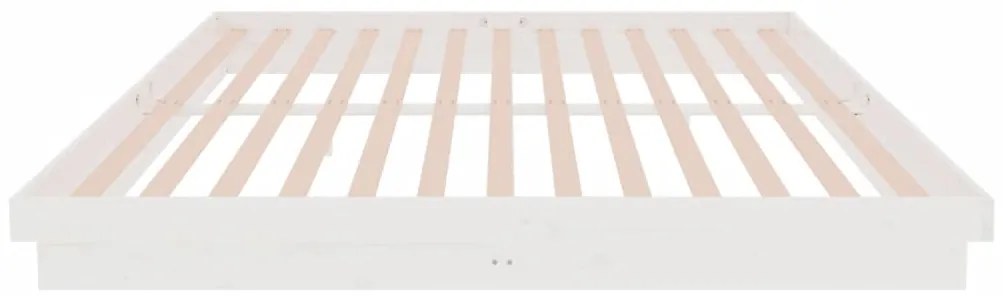 Estrutura de cama 200x200 cm madeira maciça branco