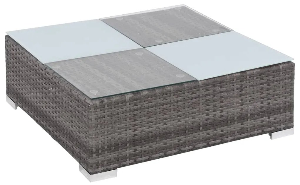 Conjunto de lounge de jardim com 8 peças e almofadas, vime sintético,