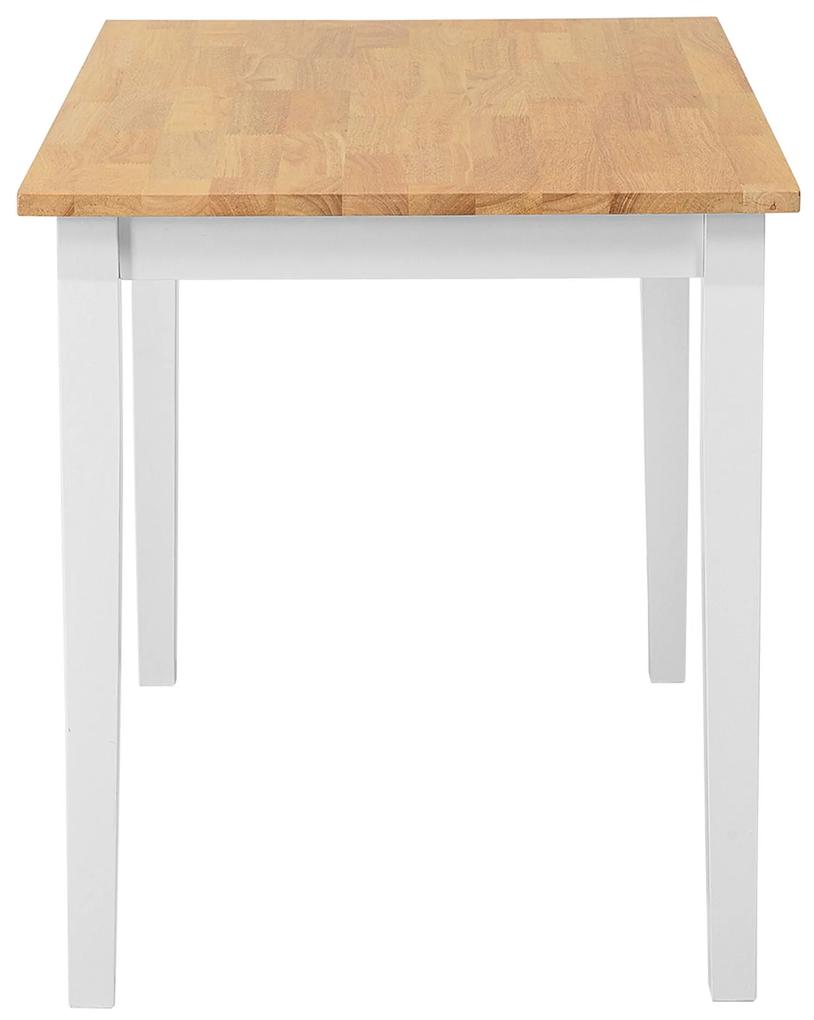 Mesa de jantar em madeira clara com pernas brancas 115 x 68 cm GEORGIA Beliani