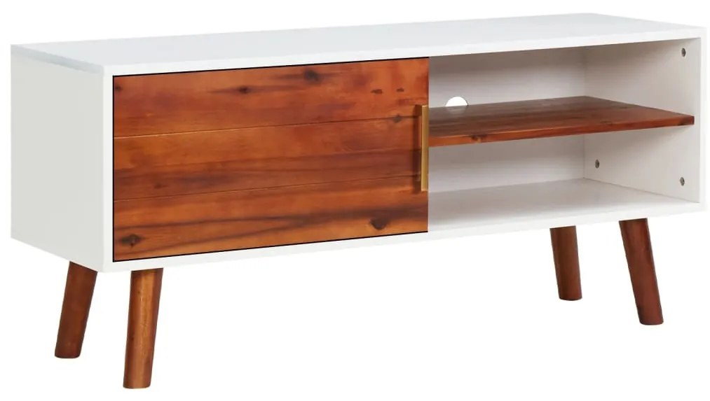 327460 vidaXL Móvel de TV 110x35x50 cm madeira de acácia maciça e MDF