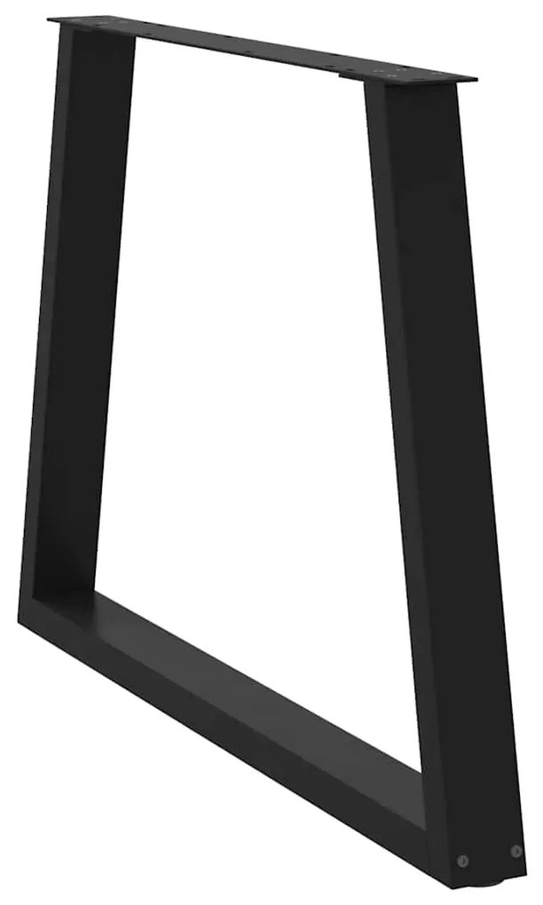 Pernas para mesa de jantar em V 3 peças, pretas, 100x(72-73,3) cm, aço