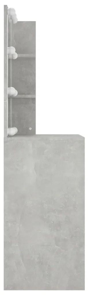 Toucador com LEDs 60x40x140 cm cinzento cimento