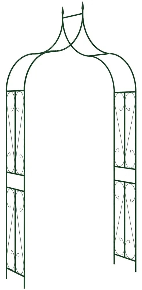 Arco de jardim 120x38x258 cm ferro verde-escuro