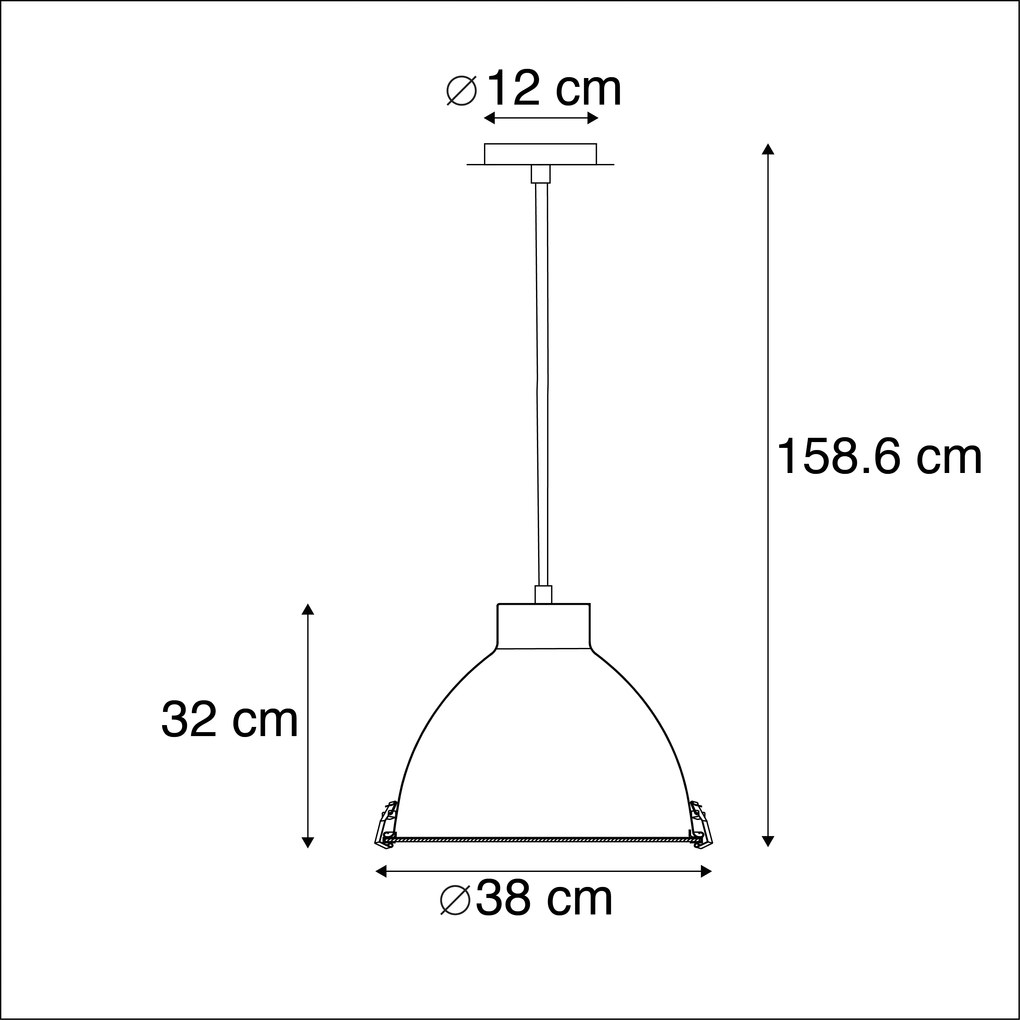 Lâmpada industrial suspensa de alumínio 38 cm regulável - Anteros Industrial,Moderno