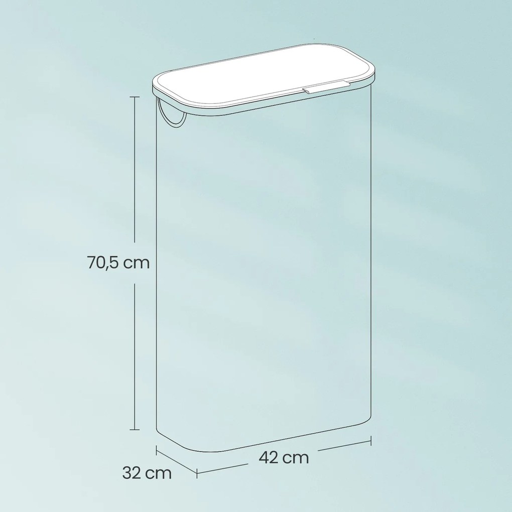 Cesto para roupa suja 90 L 42 x 32 x 70,5 cm branco creme
