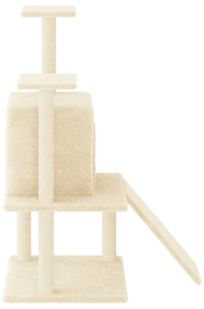 Árvore para gatos c/ postes arranhadores sisal 110 cm cor creme