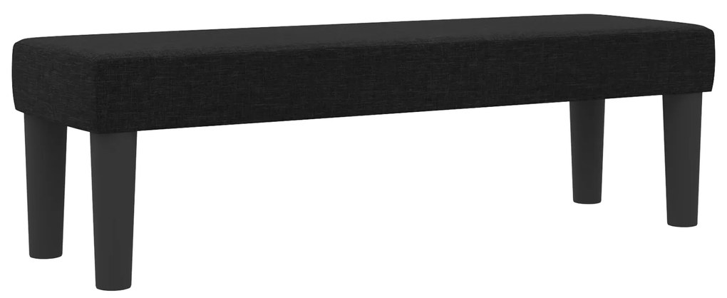 Cama com Box Spring com Colchão e Banco Preto 120x190 cm Tecido