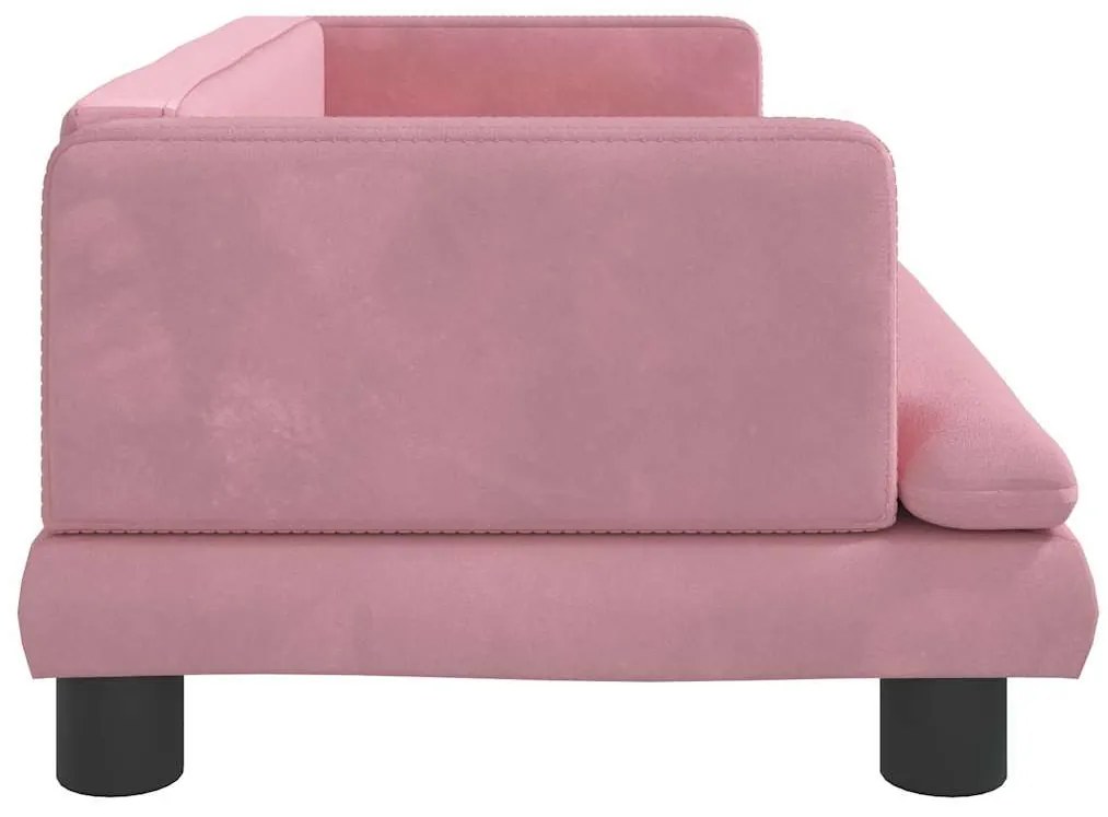 Cama para cães 80x45x30 cm veludo rosa