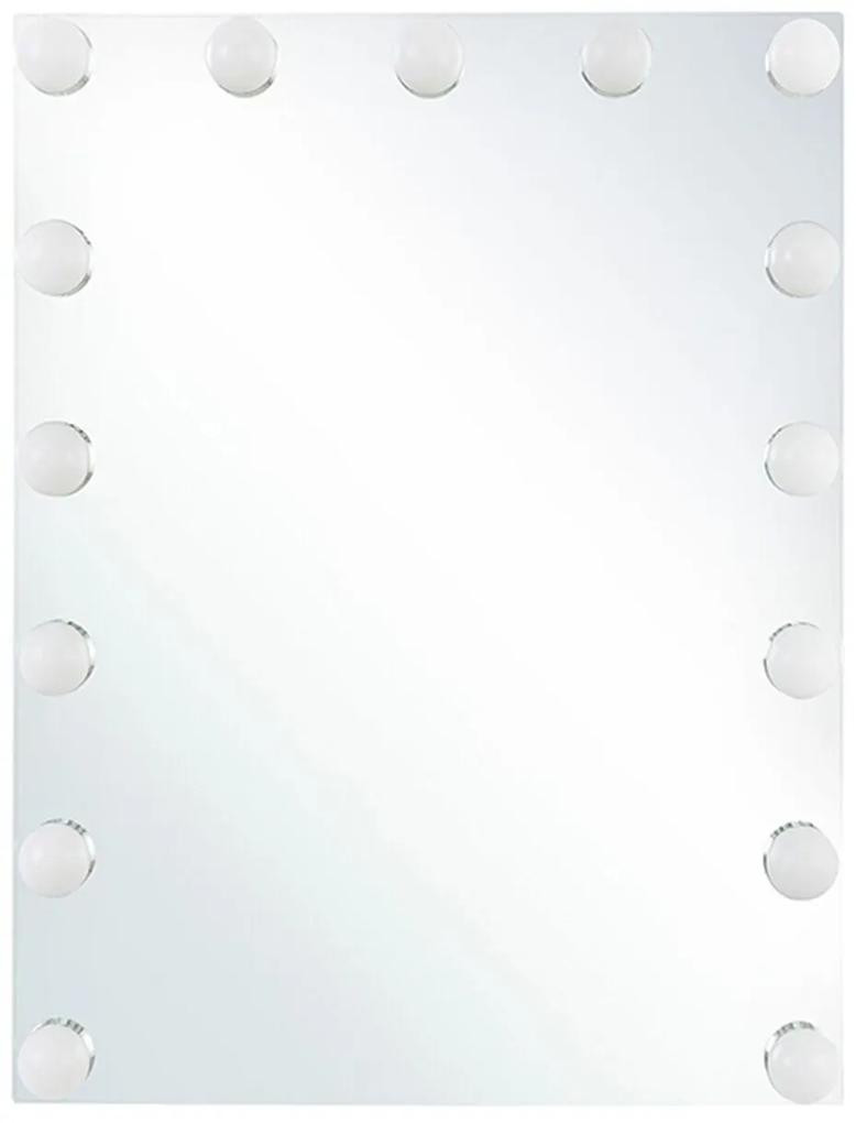 Espelho de parede com iluminação LED 40 x 50 cm prateado LUCENAY Beliani