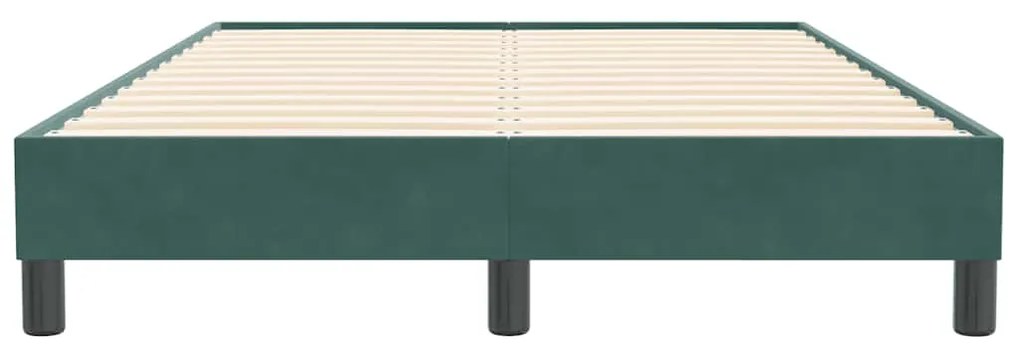 Box Cama de primavera sem Colchão Verde Escuro 120x210cm Veludo