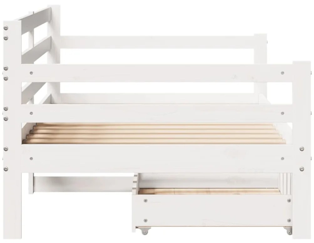 Sofá-cama com gavetas 90x200 cm madeira de pinho maciça