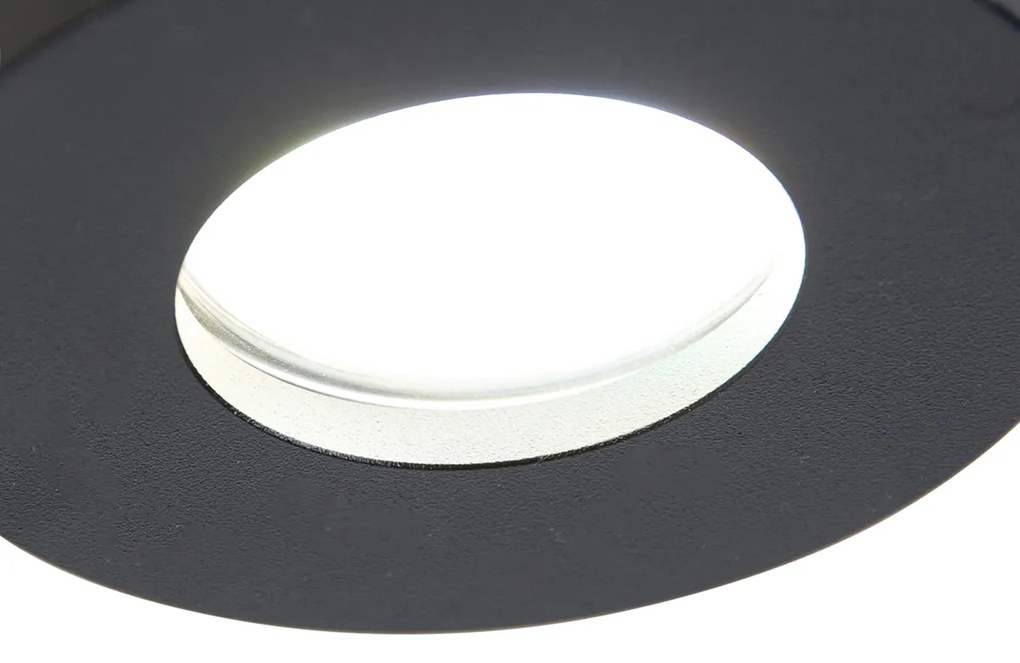 LED Foco de teto para casa de banho inteligente preto com Wi-Fi GU10 - Shed Moderno