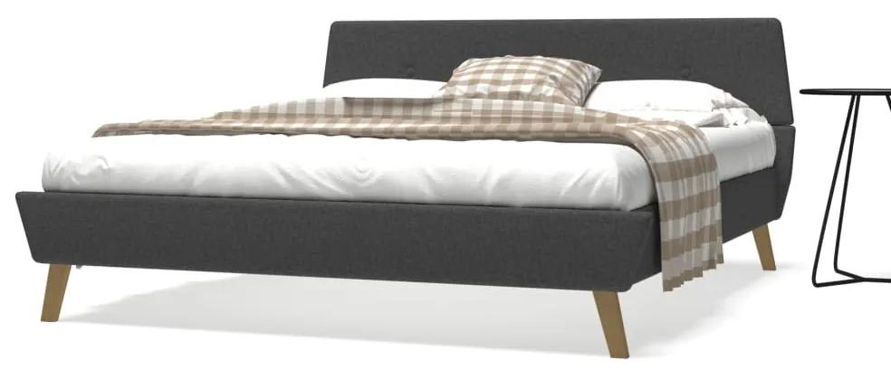 Estrutura de cama em tecido 160x200 cm cinzento-escuro