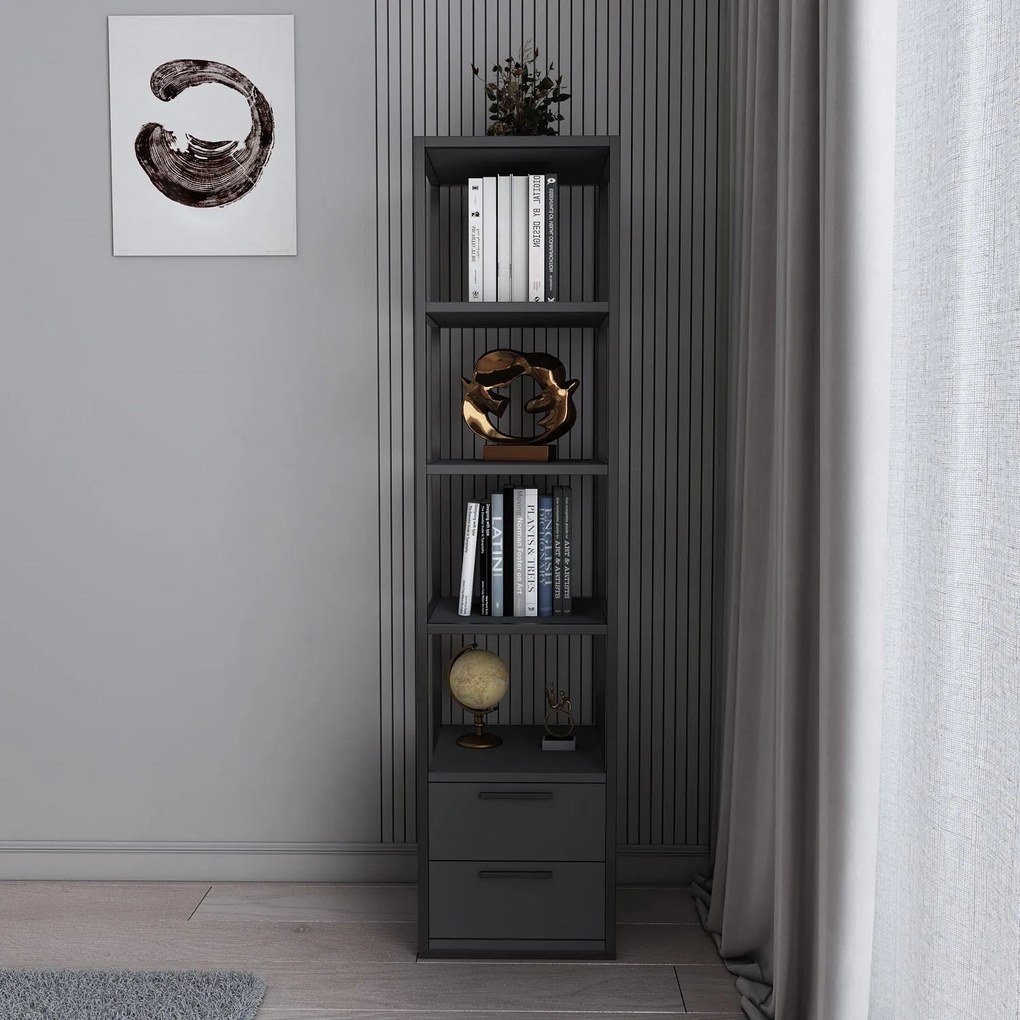 Estante Robbins – Preto Antracite – 39x39x160 cm