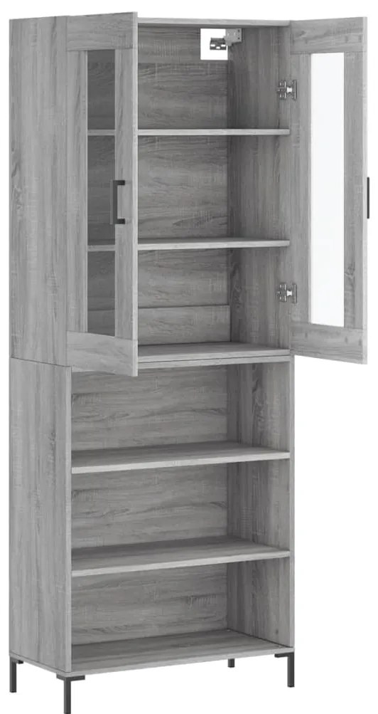 Armário alto 69,5x34x180 cm derivados de madeira sonoma cinza