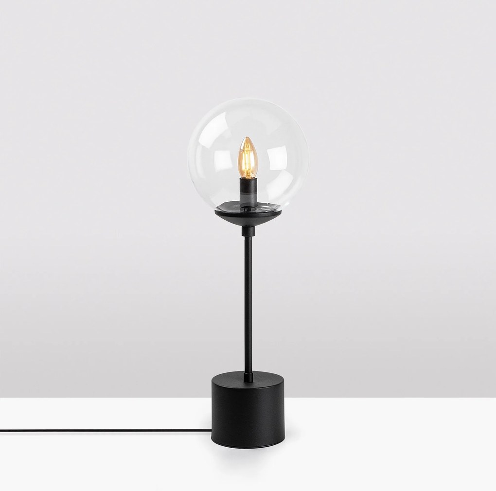 Candeeiro de Mesa Globo – Preto – 20 x 20 x 57 cm