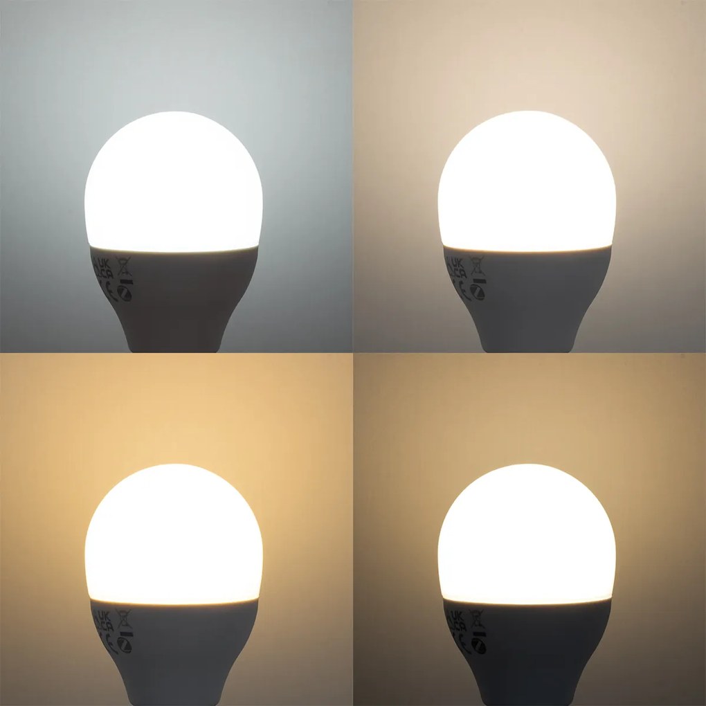 Conjunto de 5 lâmpadas LED E14 inteligentes reguláveis G45 Opal 4,9W 470 lm 2700-6500K