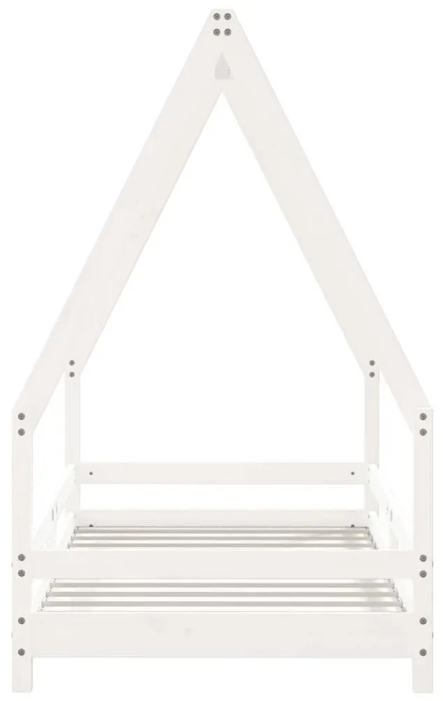 Estrutura de cama infantil 80x160 cm pinho maciço branco